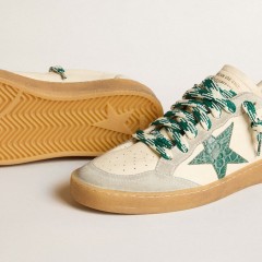 Golden Goose Women's Ball Star LTD In Nappa With Green Crocodile-print Leather Star