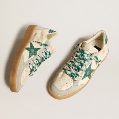 Golden Goose Women's Ball Star LTD In Nappa With Green Crocodile-print Leather Star