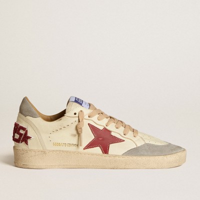 Golden Goose Women's Ball Star LTD In Nappa With Leather Star And Silver Suede Heel Tab