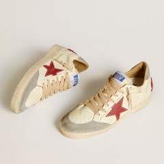 Golden Goose Women's Ball Star LTD In Nappa With Leather Star And Silver Suede Heel Tab