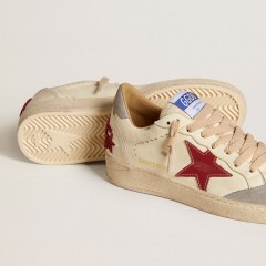 Golden Goose Women's Ball Star LTD In Nappa With Leather Star And Silver Suede Heel Tab