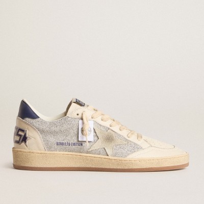 Golden Goose Women's Ball Star LTD In Swarovski Crystals And Leather With White Suede Star