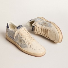 Golden Goose Women's Ball Star LTD In Swarovski Crystals And Leather With White Suede Star