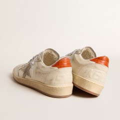 Golden Goose Women's Ball Star LTD With Ice-gray Suede Star And Orange Heel Tab