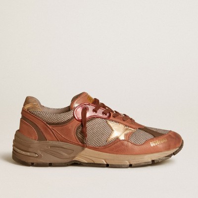 Golden Goose Women's Dad-Star In Nubuck With Gold Leather Star And Suede Heel Tab