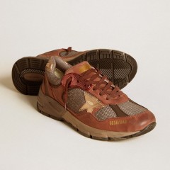 Golden Goose Women's Dad-Star In Nubuck With Gold Leather Star And Suede Heel Tab