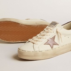 Golden Goose Women's Hi Star LTD In Nappa With Glitter Star And Lizard-print Heel Tab