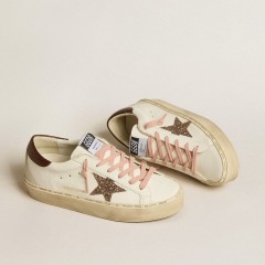 Golden Goose Women's Hi Star LTD With Glitter Star And Brown Lizard-print Heel Tab