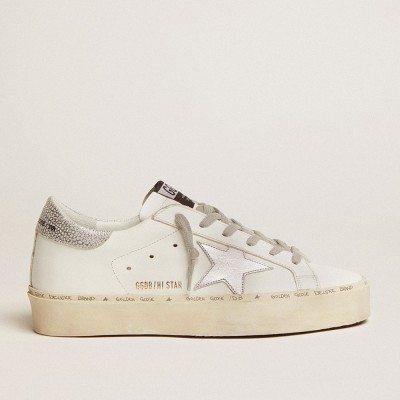 Golden Goose Women's Hi Star With Star And Metallic Silver Heel