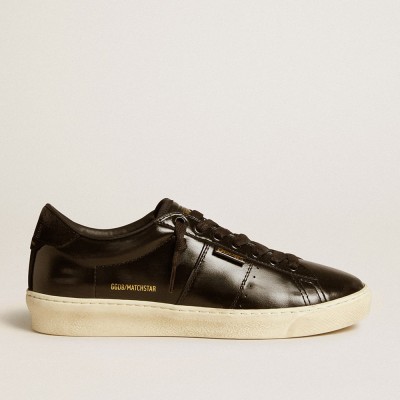 Golden Goose Women's Matchstar In Black Leather With Black Suede Heel Tab