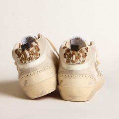 Golden Goose Women's Mid Star In Mesh With Platinum Glitter Star And White Leather Flash