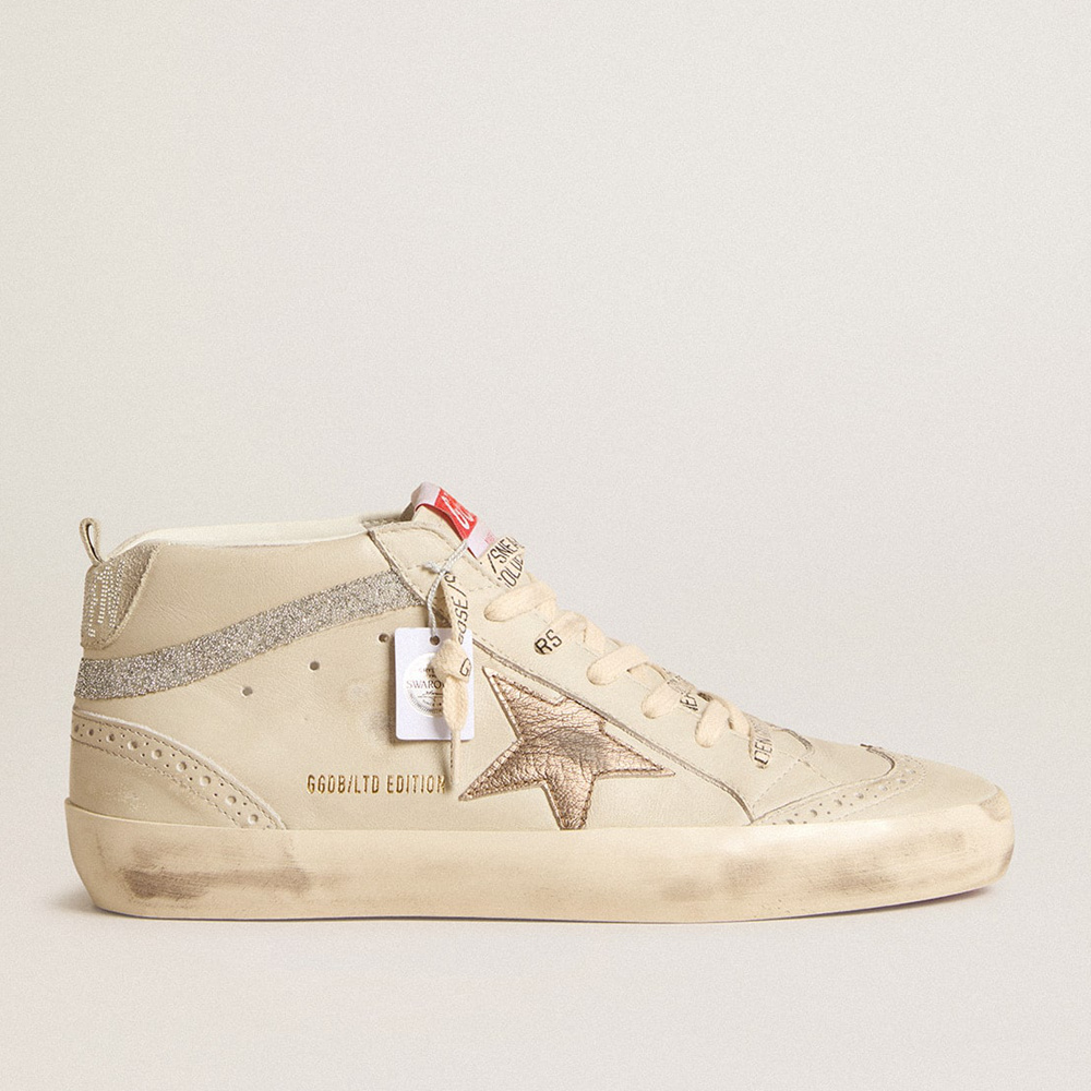 Golden Goose Women's Mid Star LTD With Bronze Leather Star And Swarovski Crystal Flash