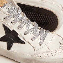 Golden Goose Women's Mid Star With Laminated Heel Tab And Glitter Laces