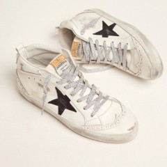 Golden Goose Women's Mid Star With Laminated Heel Tab And Glitter Laces