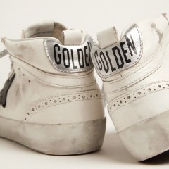 Golden Goose Women's Mid Star With Laminated Heel Tab And Glitter Laces