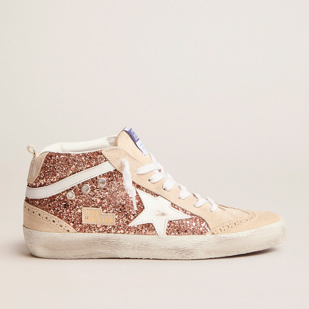 Golden Goose Women's Mid Star With Pink Glitter