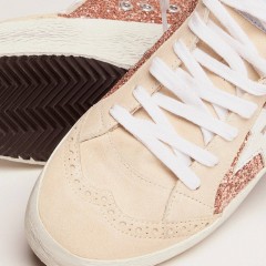 Golden Goose Women's Mid Star With Pink Glitter