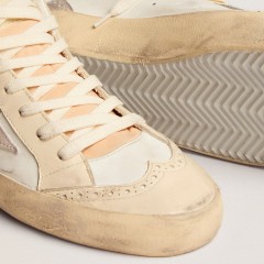 Golden Goose Women's Mid Star With Star In Light Gray Suede And Gold Flash