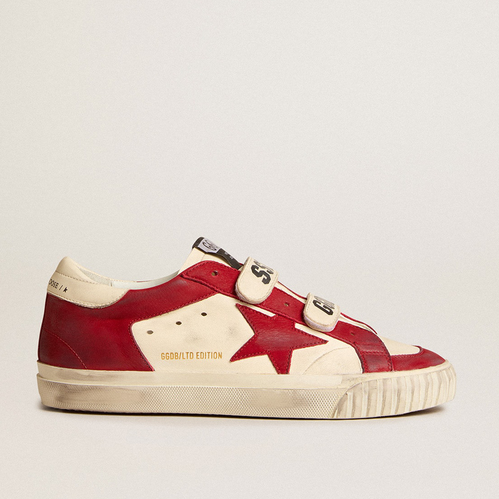 Golden Goose Women's Old School In Nappa With Red Nubuck Star And Nappa Heel Tab