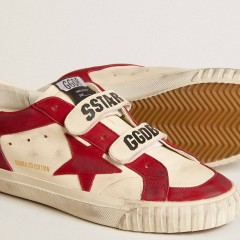 Golden Goose Women's Old School In Nappa With Red Nubuck Star And Nappa Heel Tab