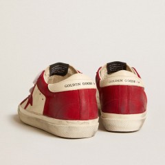 Golden Goose Women's Old School In Nappa With Red Nubuck Star And Nappa Heel Tab