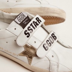 Golden Goose Women's Old School With Gold Star In Laminated Leather