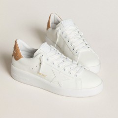 Golden Goose Women's Purestar With Leather Star And Croc-print Leather Heel Tab