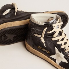 Golden Goose Women's Sky-Star In Black Nappa With White Star