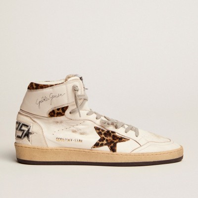 Golden Goose Women's Sky-Star With Signature And Leopard Print Pony Skin Inserts