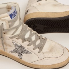 Golden Goose Women's Sky-Star With Signature On The Ankle And Silver Inserts