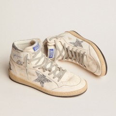 Golden Goose Women's Sky-Star With Signature On The Ankle And Silver Inserts