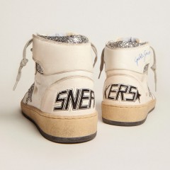 Golden Goose Women's Sky-Star With Signature On The Ankle And Silver Inserts