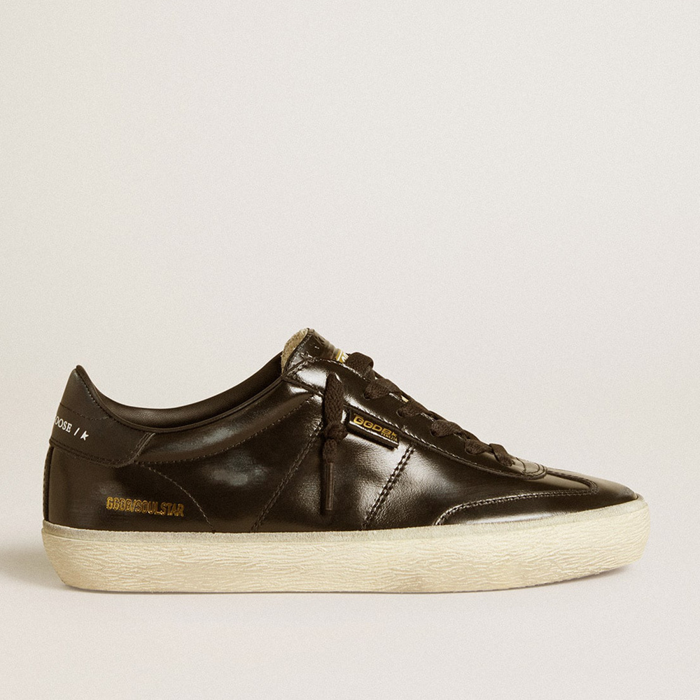 Golden Goose Women's Soul Star In Black Patent Leather With Black Leather Heel Tab