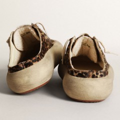 Golden Goose Women's Space-Star Sabot In Leopard Print Pony Skin With Black Star