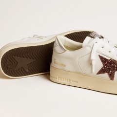 Golden Goose Women's Stardan In Nappa With Glitter Star And Metallic Leather Heel Tab