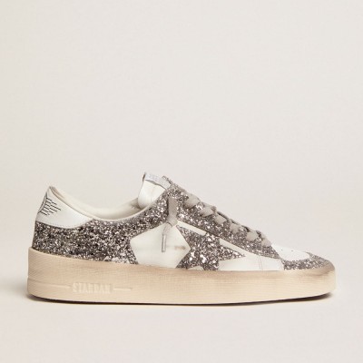 Golden Goose Women's Stardan In White Leather And Glitter