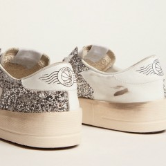 Golden Goose Women's Stardan In White Leather And Glitter