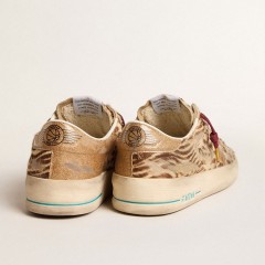 Golden Goose Women's Stardan LTD In Animal-print Pony Skin With Gold Glitter Star