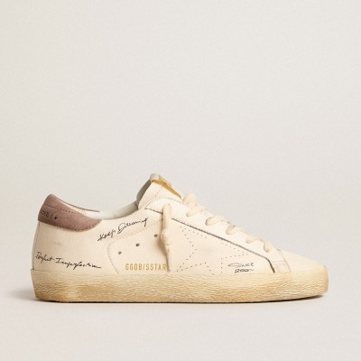 Golden Goose Women's Super-Star In Nappa Leather With Perforated Star And Suede Heel Tab