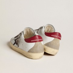 Golden Goose Women's Super-Star In Nappa With Glitter Star And Red Nappa Heel Tab