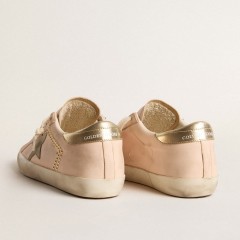 Golden Goose Women's Super-Star In Pink Nappa With Ice-gray Star And Platinum Heel Tab