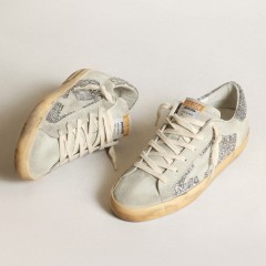 Golden Goose Women's Super-Star In Silver Glitter With Ice-gray Star And Inserts