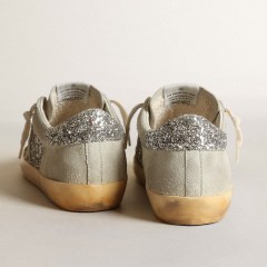 Golden Goose Women's Super-Star In Silver Glitter With Ice-gray Star And Inserts