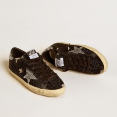 Golden Goose Women's Super-Star In Suede And Swarovski Crystals With Silver Star