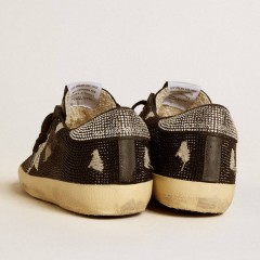 Golden Goose Women's Super-Star In Suede And Swarovski Crystals With Silver Star