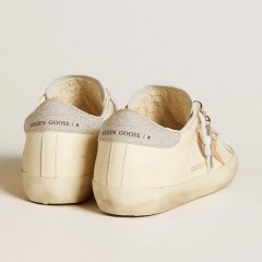 Golden Goose Women's Super-Star LTD In Nappa Leather With Nude Leather Star And Glitter Heel Tab