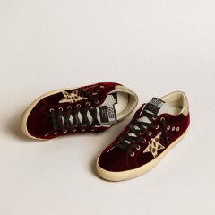 Golden Goose Women's Super-Star LTD In Velvet With Pony Skin Star And Glitter Tongue