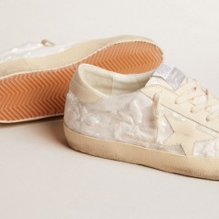 Golden Goose Women's Super-Star LTD In White Sequins With Leather Star And Embroidery