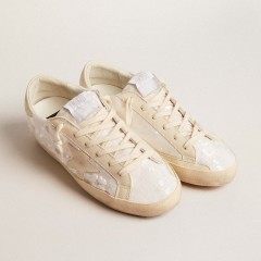 Golden Goose Women's Super-Star LTD In White Sequins With Leather Star And Embroidery