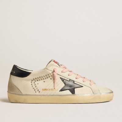 Golden Goose Women's Super-Star LTD With Blue Leather Star And Decorative Studs